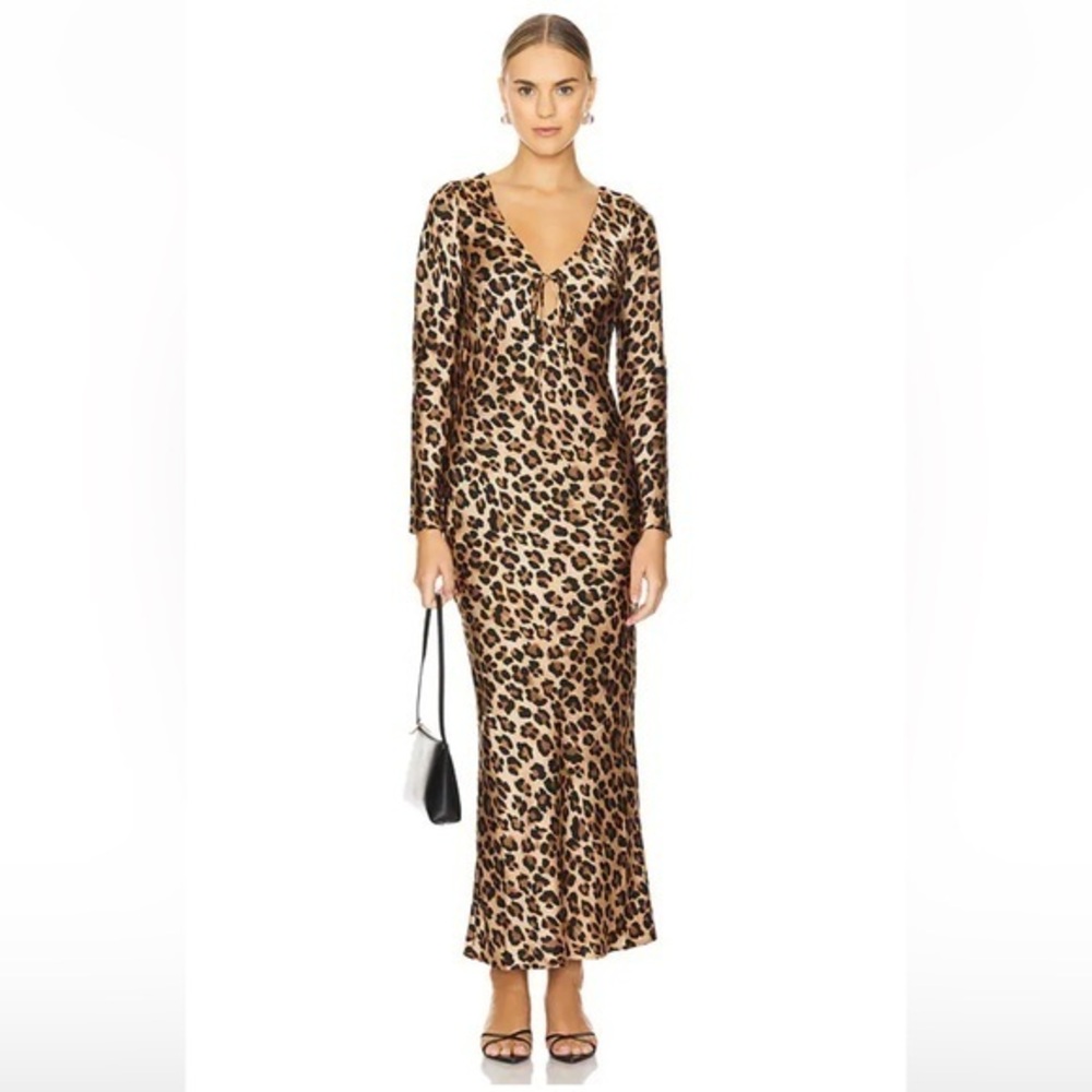 BARDOT VERONA PRINTED SATIN DRESS IN LEOPARD